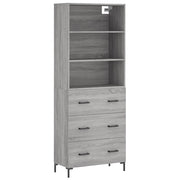 Credenza | Madia | Buffet da pranzo | Armadio da pranzo Grigio Sonoma 69,5x34x180 cm in Legno Multistrato