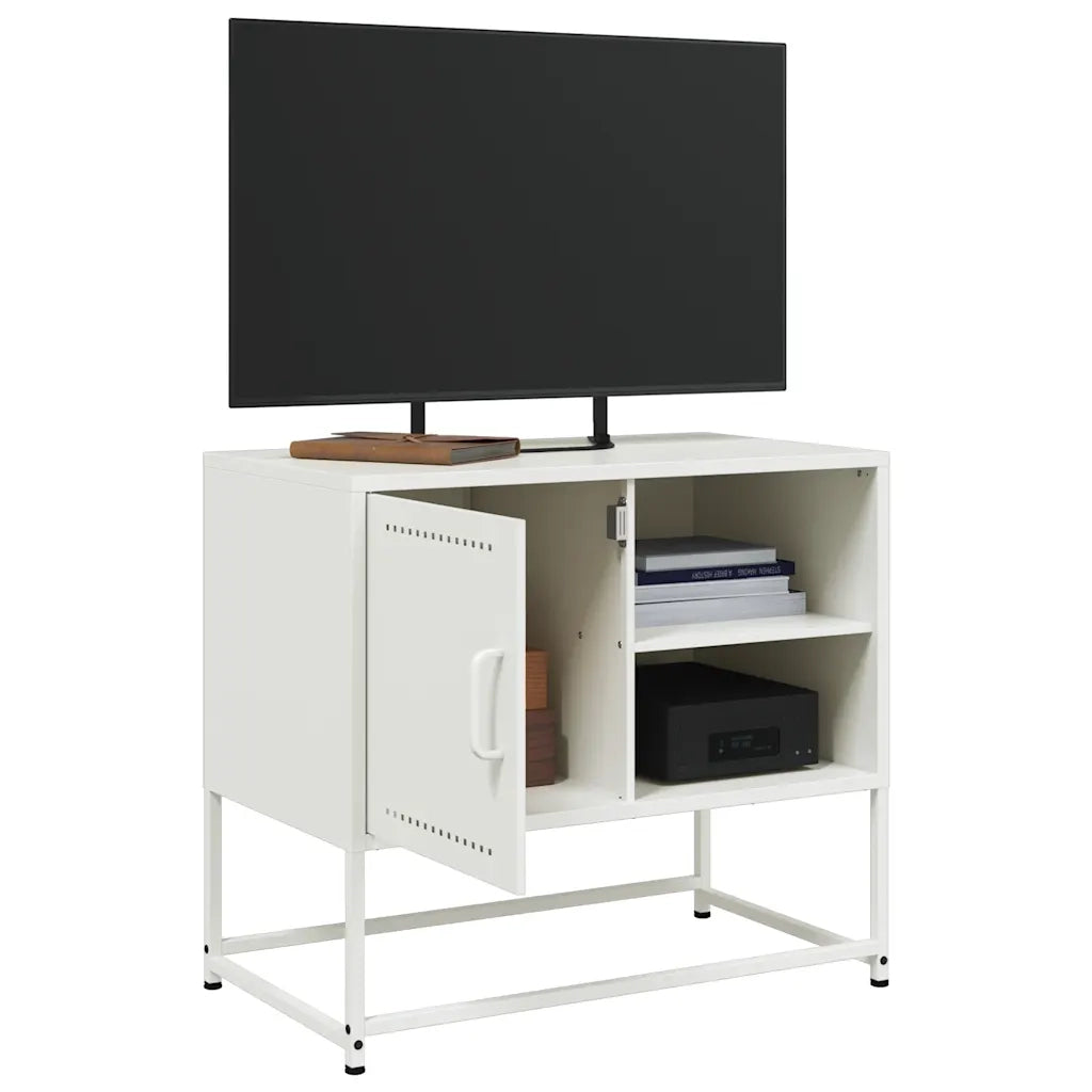 Mobile TV Bianco 68x39x60,5 cm in Acciaio