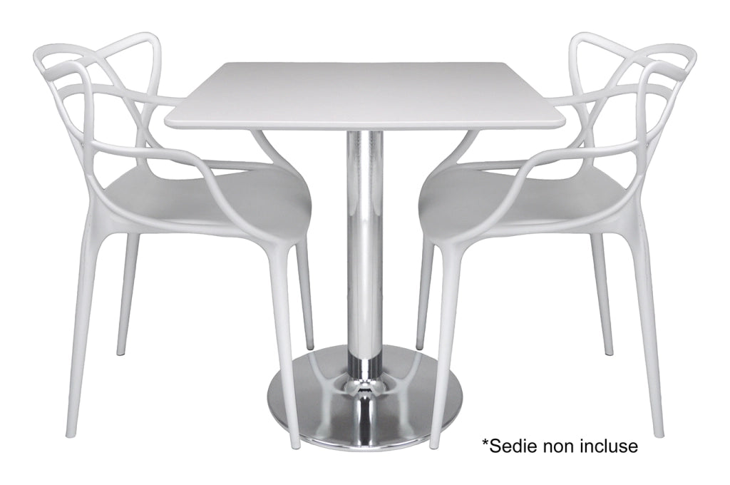 Tavolo quadrato 70x70 bianco, tavolino da bar mod. Romeo TQ08-7.7ROPA