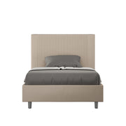BS COM Letto una piazza e mezza contenitore imbottito 120x210 similpelle tortora