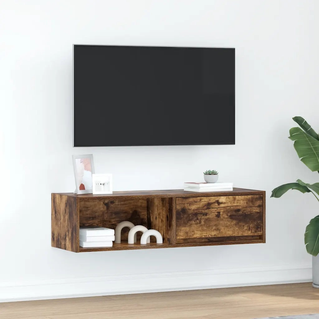 Mobile TV Rovere Fumo 100x31x25,5 cm in Legno Multistrato 861480