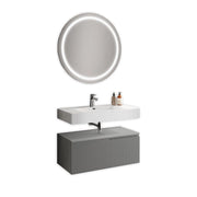 Composizione 3 pezzi VENERE bianco lucido/grigio opaco
