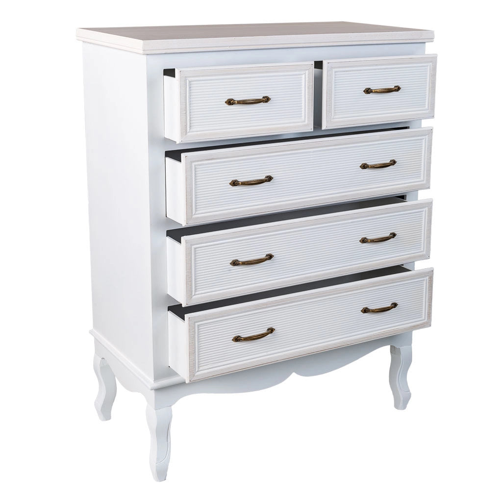 Cassettiera in legno bianco 80x40x105h