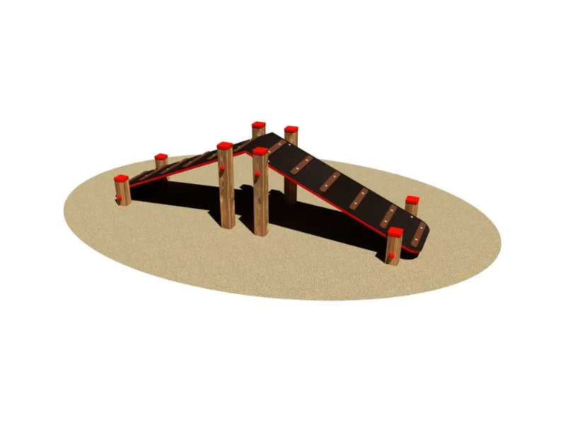 Pedane Su e Giù Tris Giochipark fitness cani legno pino antiscivolo cm275x68h - Pedane su e giù