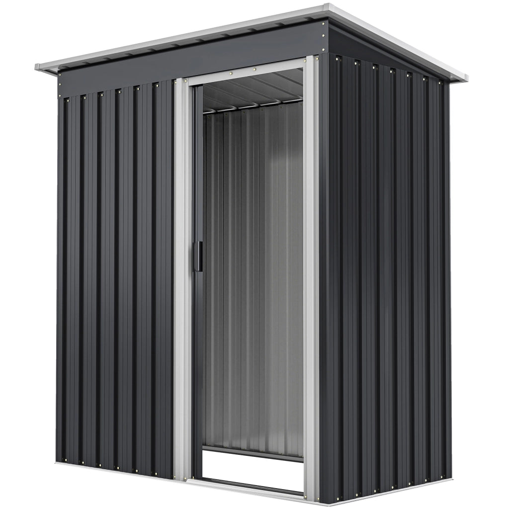 Casetta Attrezzi da Giardino ¨C Xylo ¨C Acciaio Zincato 163x89x182 cm Nero
