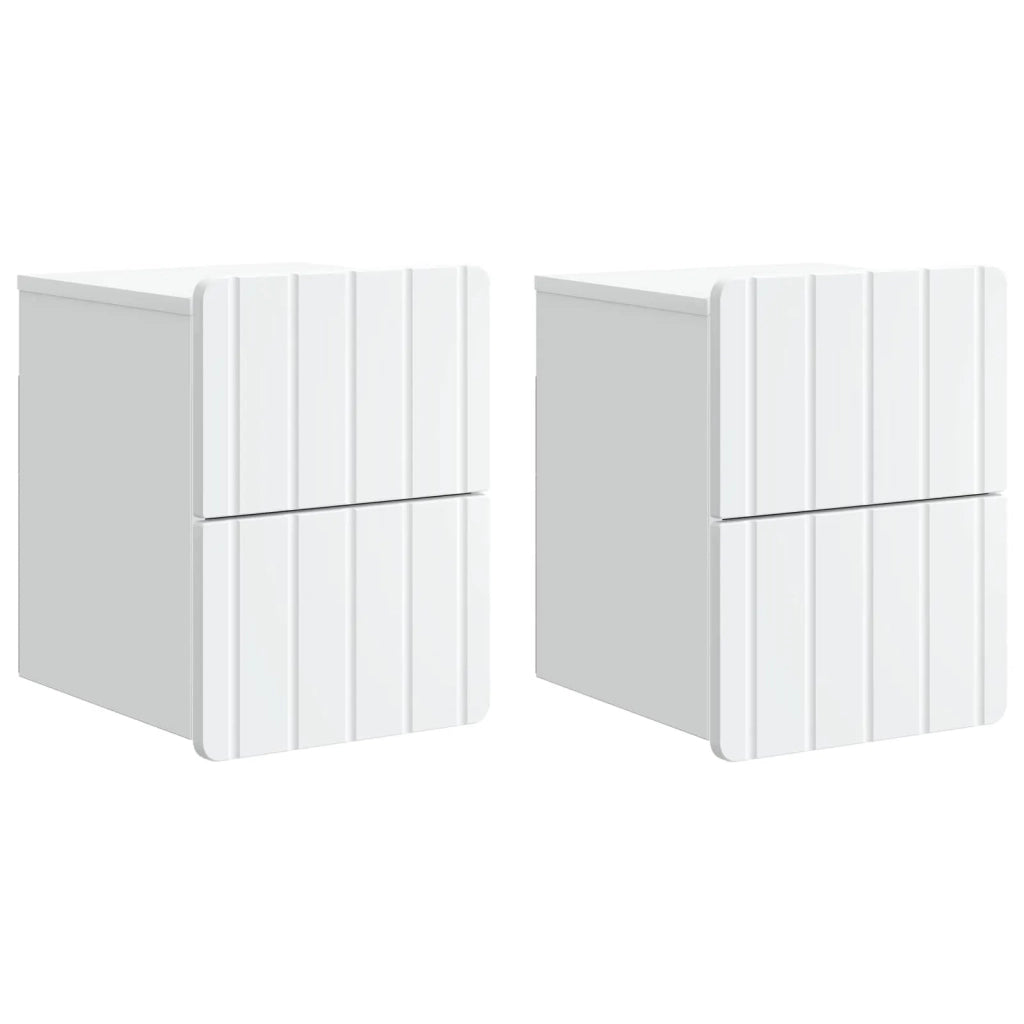 Mobiletto da notte a muro 2 pcs Bianco 33 x 34,5 x 43 cm 898296
