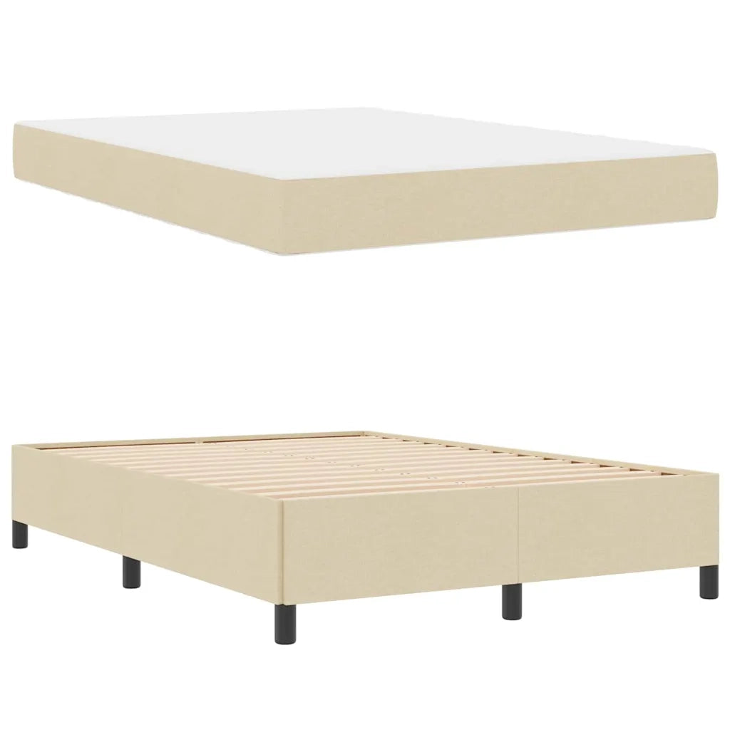 vidaXL Letto a molle Crema e Nero 160 x 200 cm