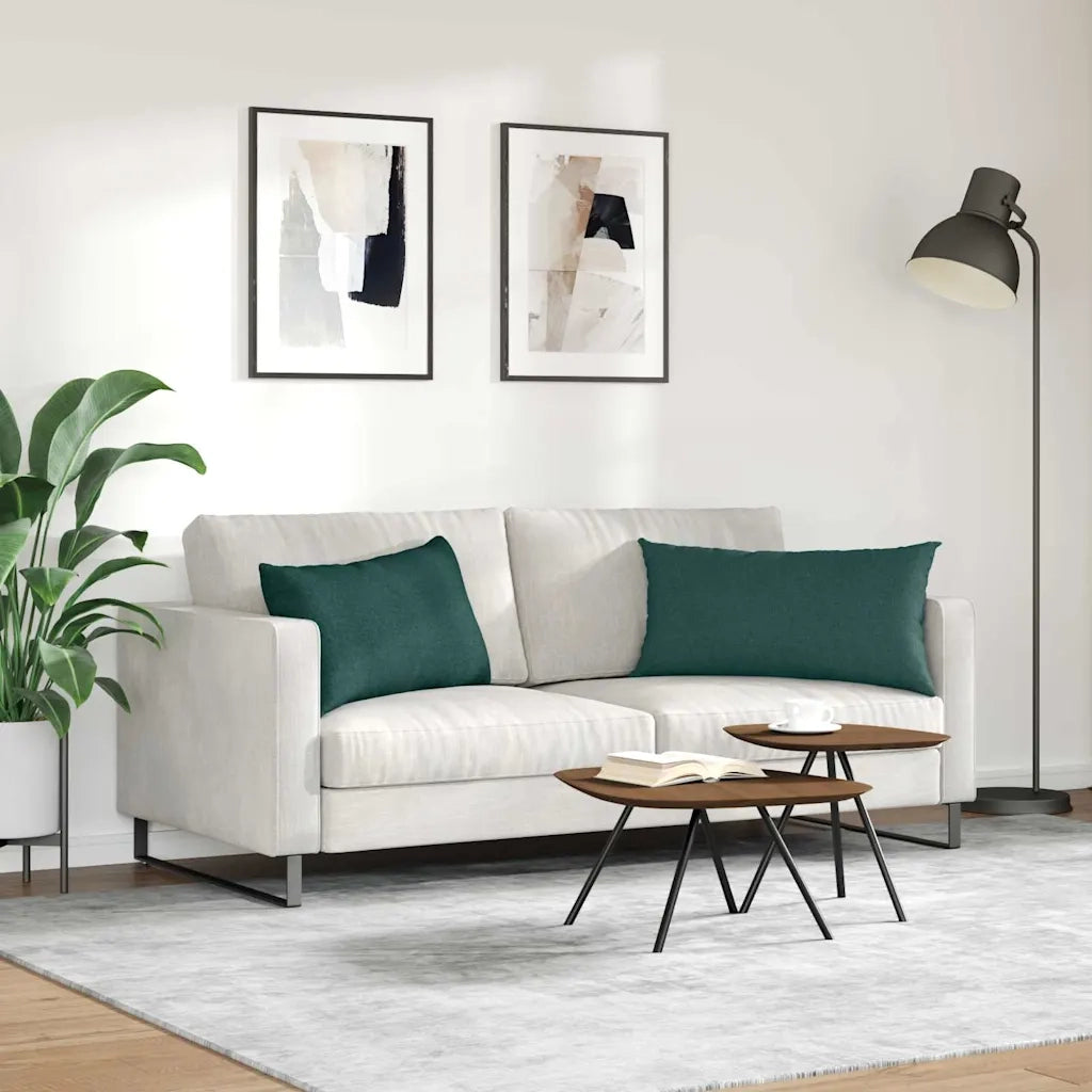 Cuscini da Divano 2 pcs Verde Scuro 80 x 40 cm Tessuto
