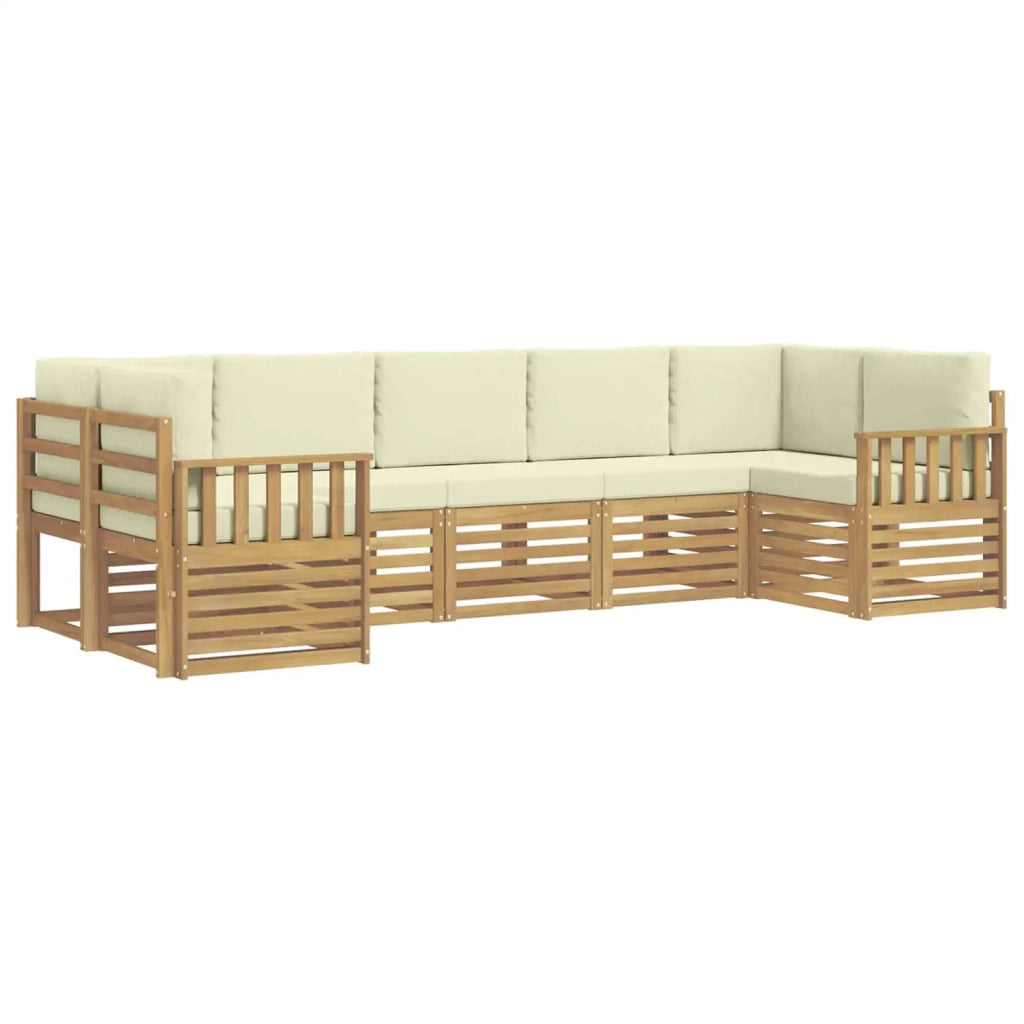 Set di divani da esterno 6 pcs Bianco e Crema