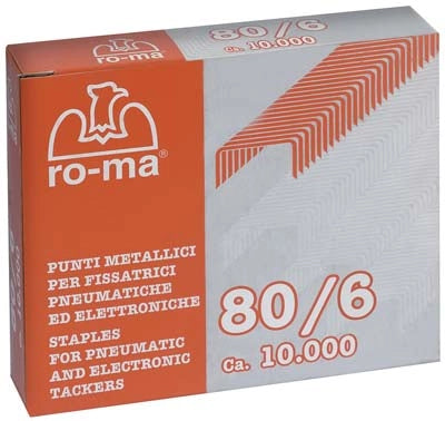 PUNTO 80 X FISSATRICE RO-MA - 80/ 6 GALVA CF=PZ 10000 MM 11,5X6- 1 confezioni