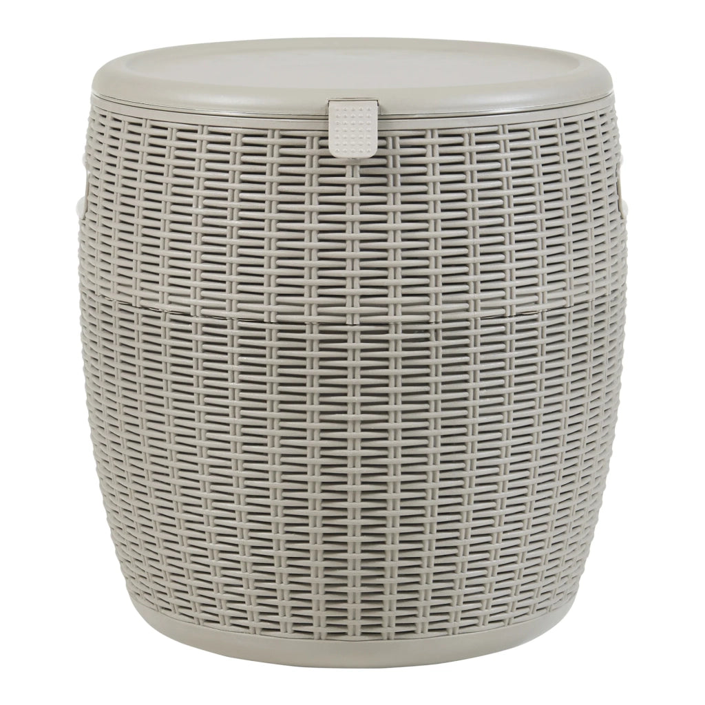 Sgabello da giardino con refrigeratore 44 x 40 cm marrone chiaro 03_0011102