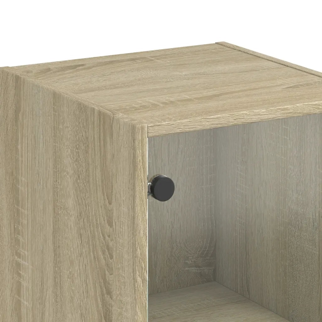 vidaXL Credenza con Anta in Vetro Rovere Sonoma 35x37x142 cm