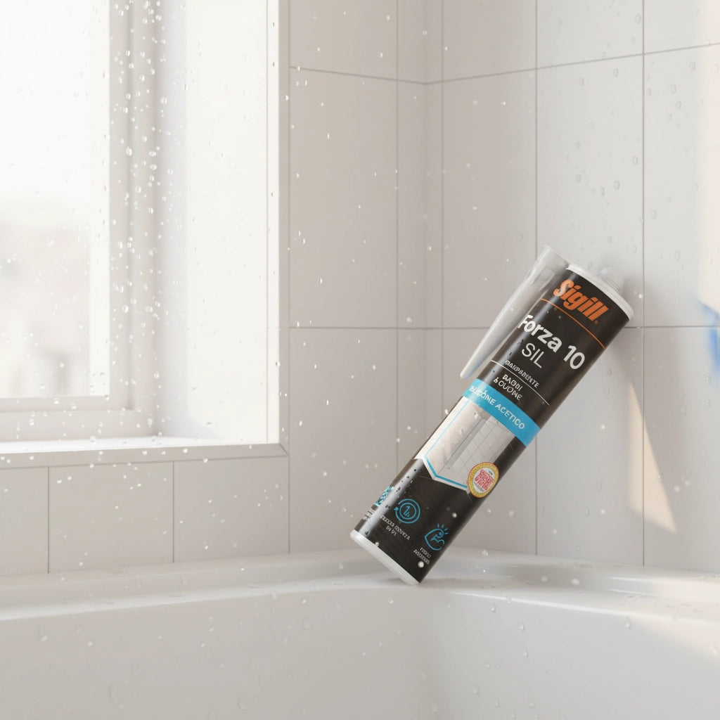 Forza 10 sil sigillante siliconico resistente alle muffe 280 ml *** colore- bianco, confezione 1