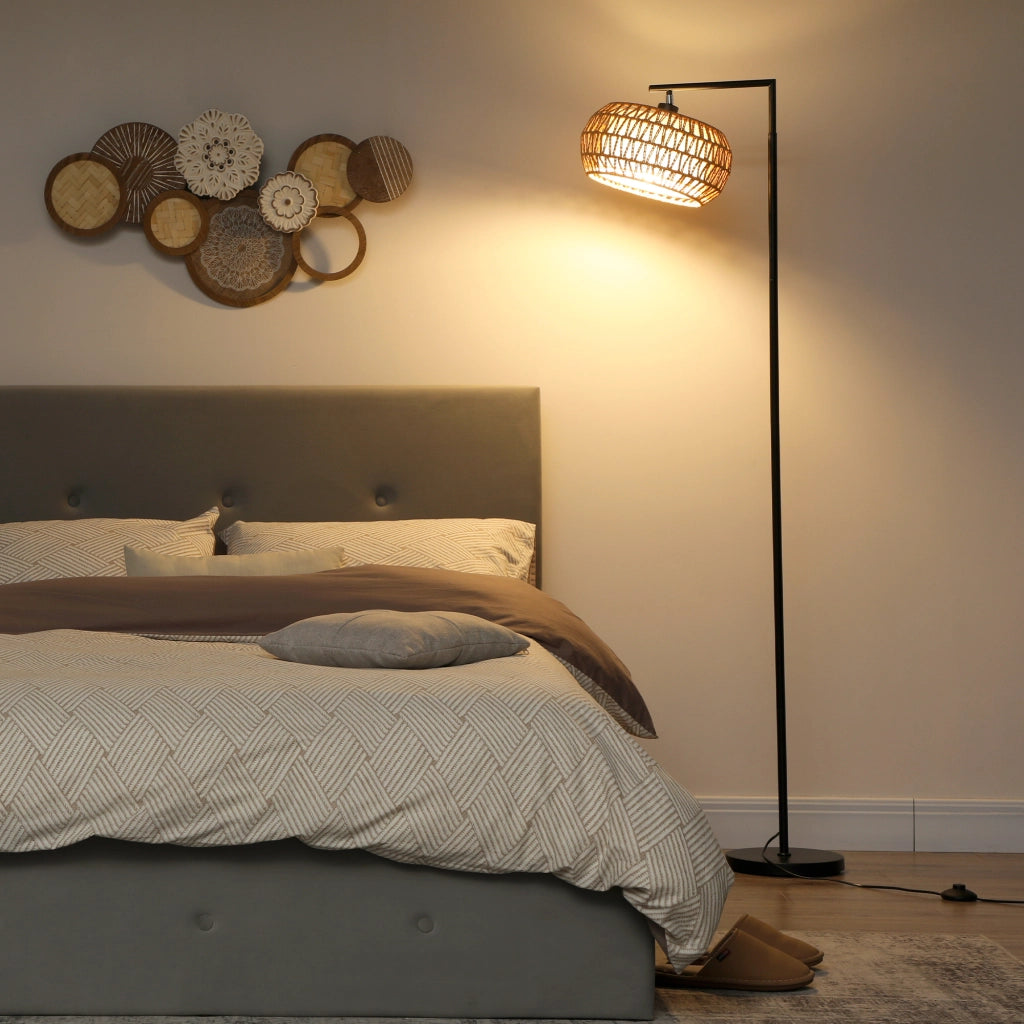 Lampada da terra dimmerabile ¨C zephmum ¨C 3 temperature colore telecomando 52x33x170cm nero