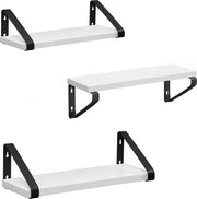 Pannello da parete - Pannello da parete fluttuante - Set di 3 pannelli da parete - Unità di pannello da parete - Pannello da parete decorativo - Pannello da parete - Carico massimo 5 kg - Pannello di spazzola/acciaio - Bianco/Nero