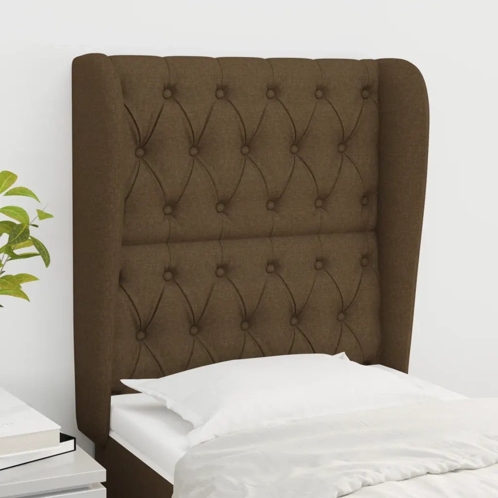 Testiera ad Orecchio Marrone Scuro 83x23x118/128 cm in Tessuto 3118269