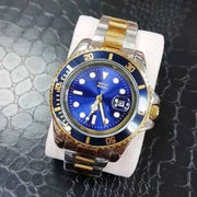 Trade Shop - Orologio Polso Zcc Submarine Uomo Analogico Quarzo Datario Oro Silver Blu -