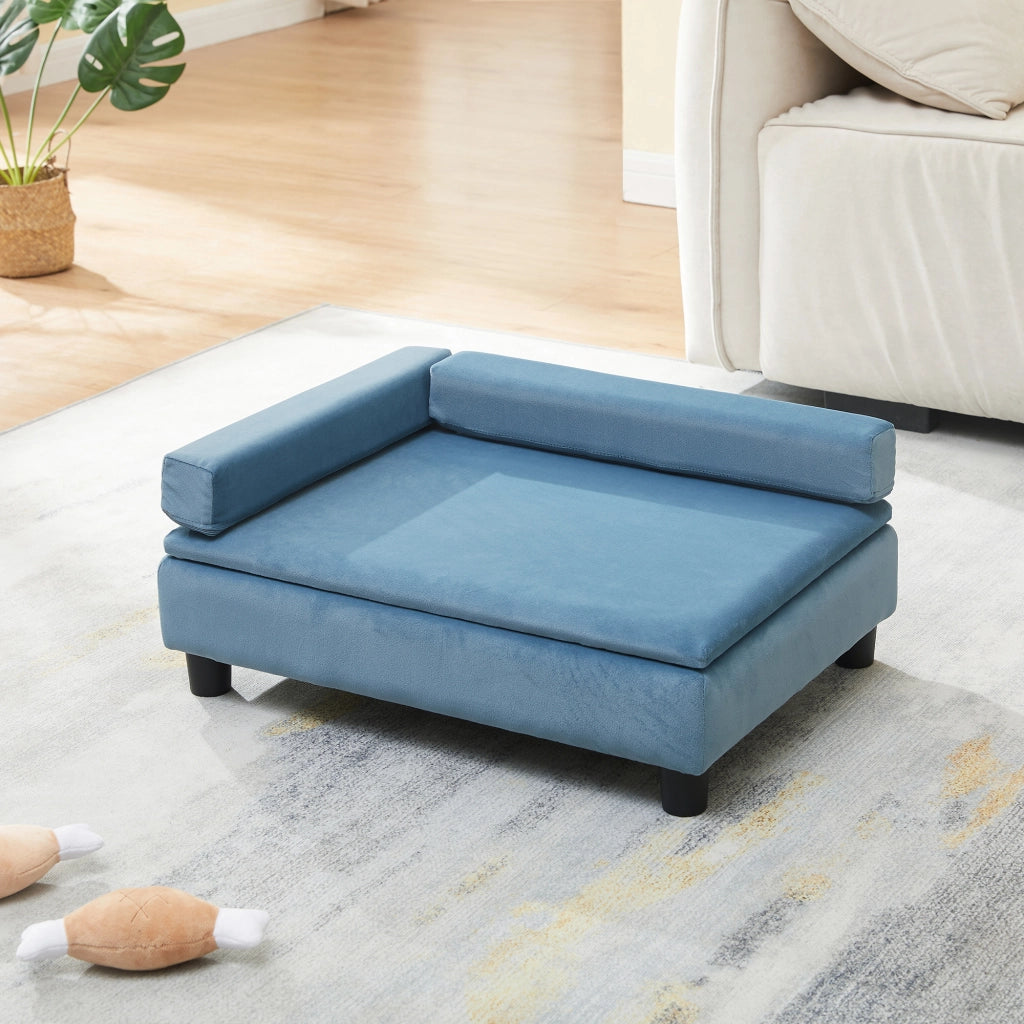 Cuccia Per Animali Domestici Salkonssad Imbottita con Cuscini - Blu [en.casa]