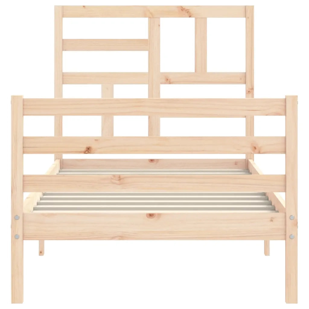 Giroletto con Testiera Small Single-Struttura Letto in Legno Massello 620025