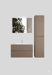 Mobile da Bagno Sospeso con Lavabo 60 cm e Specchio Urano Light Tortora