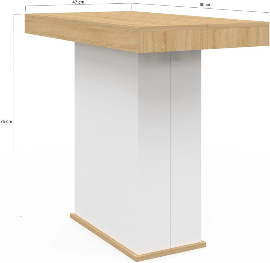 Consola extensible EDEN 10 personas 235cm madera y blanco