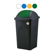 Stefanplast Pattumiera Basculante Multipat Nero-Verde 60 Litri