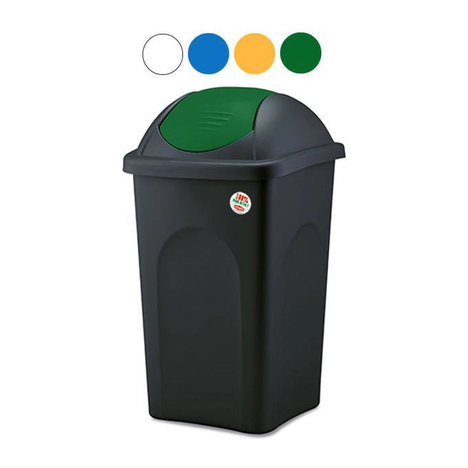 Stefanplast Pattumiera Basculante Multipat Nero-Verde 60 Litri