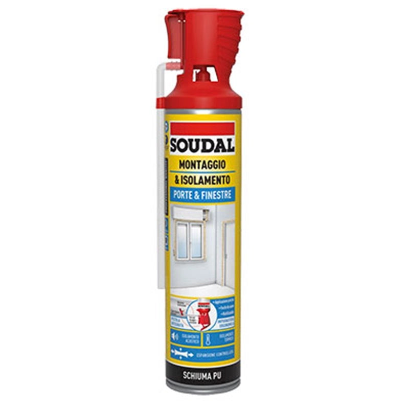 SCHIUMA POLIURETANICA PORTE E FINESTRE CON APPLICATORE SOUDAL 600 ml - SOUDAL