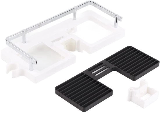 Accessorio per la doccia - Organizzatore per la doccia - Sostegno per lo stendibiancheria - Cromato - ABS - 30 x 12 cm