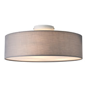 Plafoniera Rotonda Omaha Rivestita in Tessuto Traslucido AxØ 12x45 cm - Grigio lux.pro