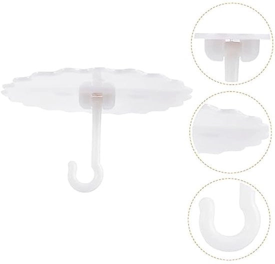 Quattro chiodi per soffitto autoadesivi da 18*18CM, adatti per lettini, facili da installare, resistenti e adatti per appendiabiti.