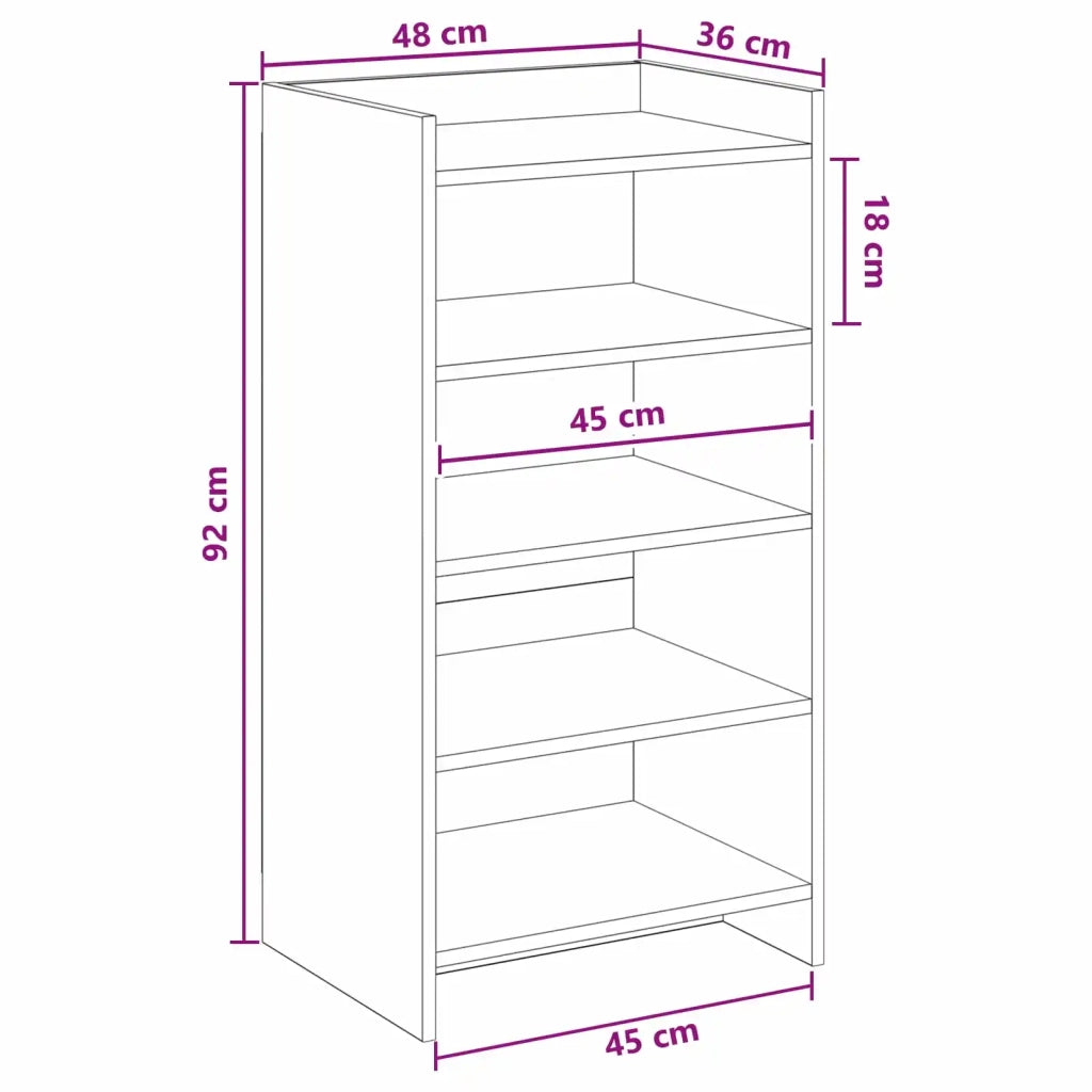 Mobile per scarpe Grigio Cemento 48 x 36 x 92 cm 8011342