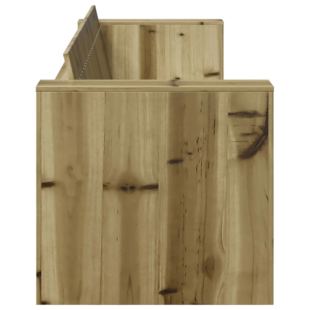 Divano da giardino-Sofa da Giardino-Divano da esterno Marrone 185,5 x 60 x 62 cm Pino massello