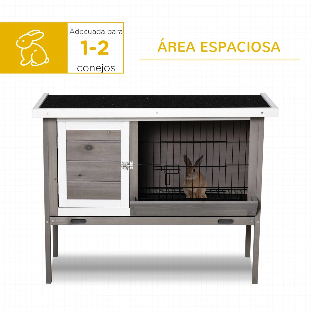 Conejera Jaula Elevada per Animali Piccoli ¨C zephmum ¨C Grigio 91x46x71 cm