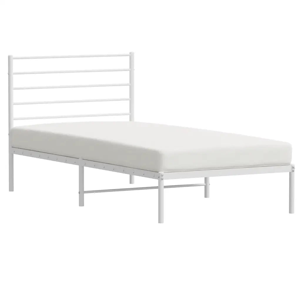 Giroletto con Testiera Metallo Bianco 100x190 cm 352362