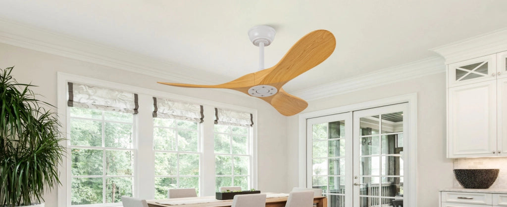 Ventilatore da soffitto 42" con 3 pale ABS, motore DC reversibile e telecomando, senza illuminazione