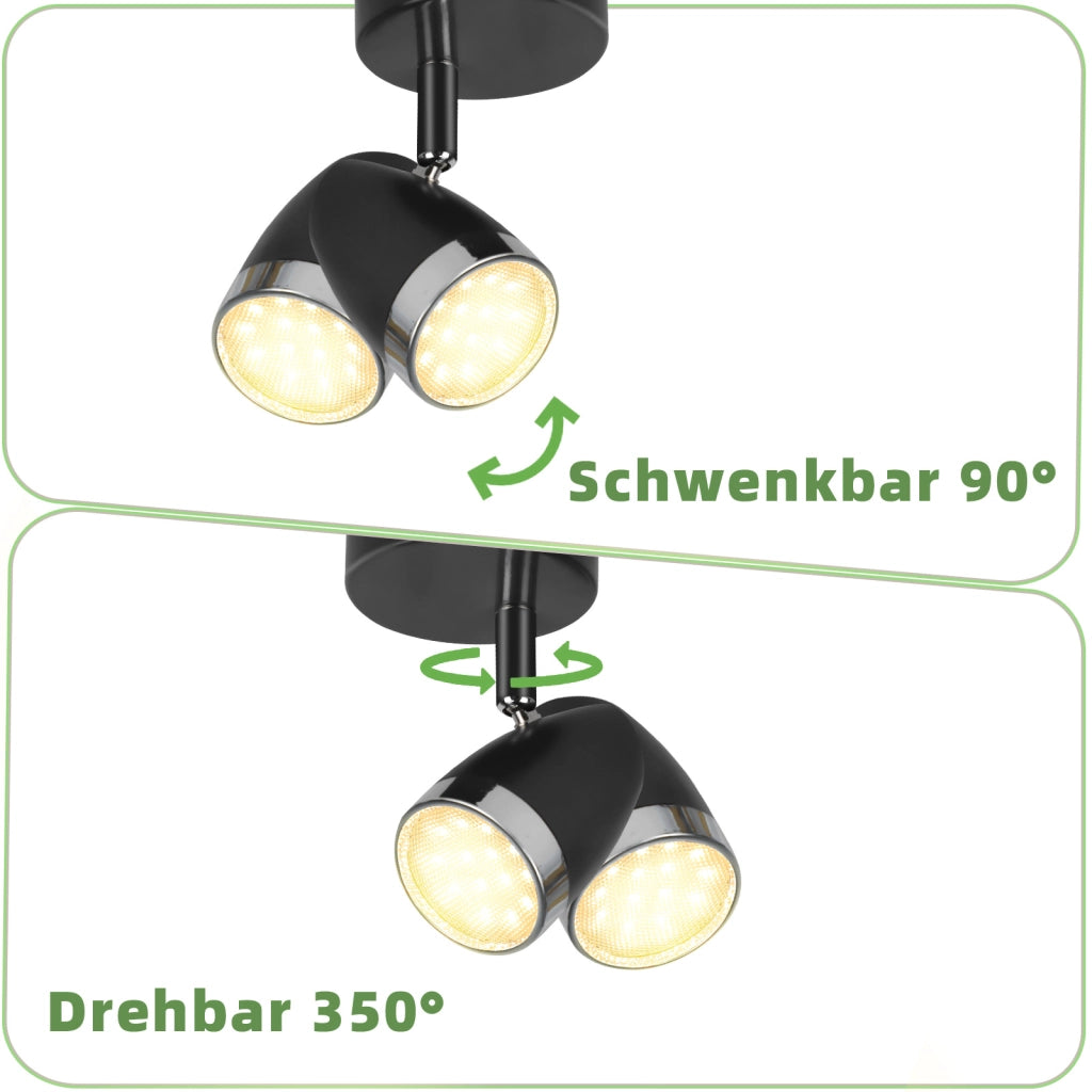 ZMH Faretto da soffitto 1 fiamma 4W orientabile a 350° Lampada da soffitto Soggiorno