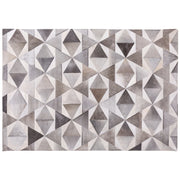 Tappeto tappetino Grigio Pelle 160 x 230 cm Patchwork Pelle Bovina Geometrico Rettangolare Moderno