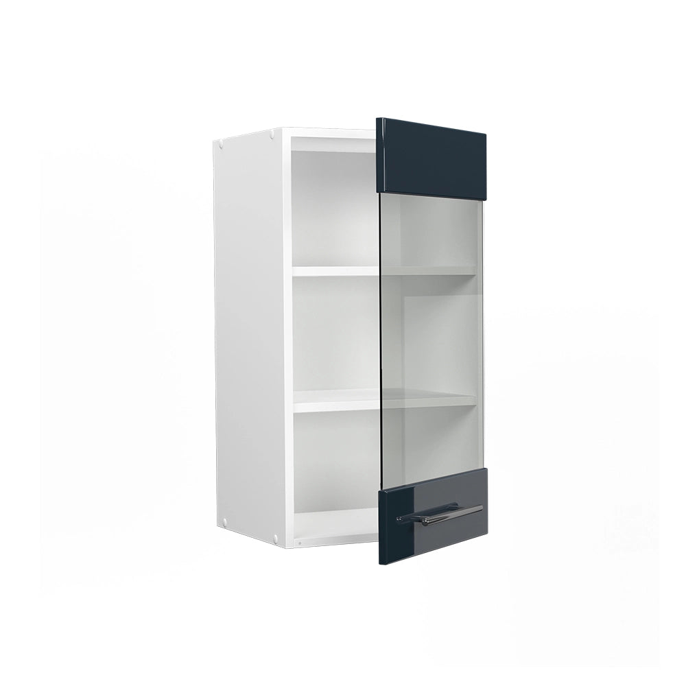 Vicco Mobile da cucina in vetro Blu scuro lucido 40 cm