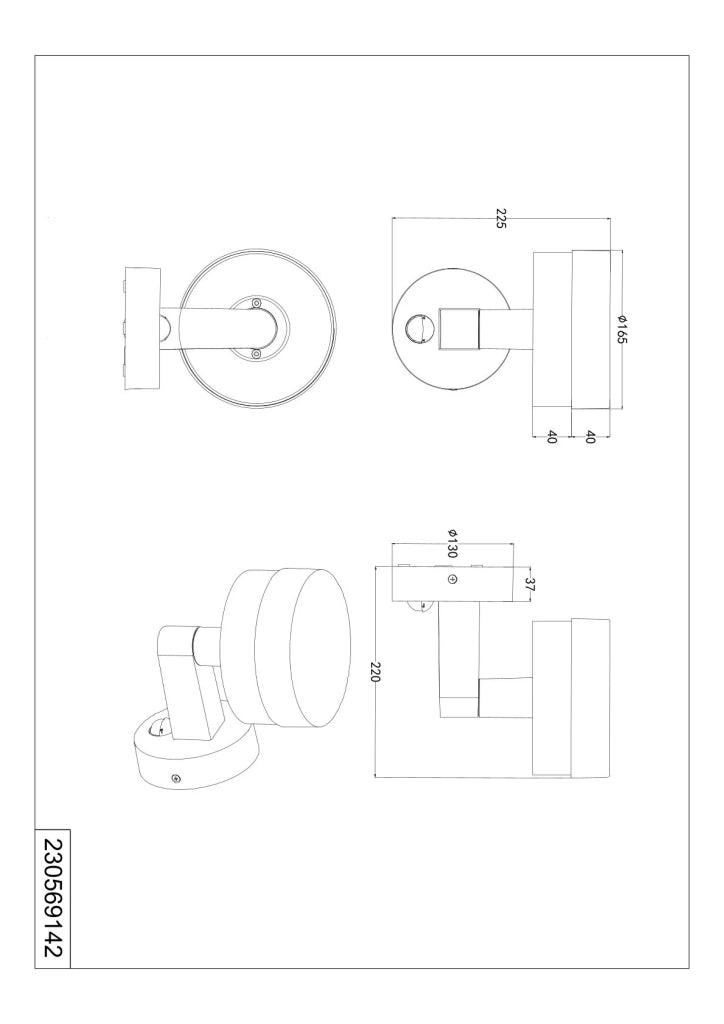 Applique da esterno LED c/sensore movimento, alluminio, H 23 cm, Mackenzie