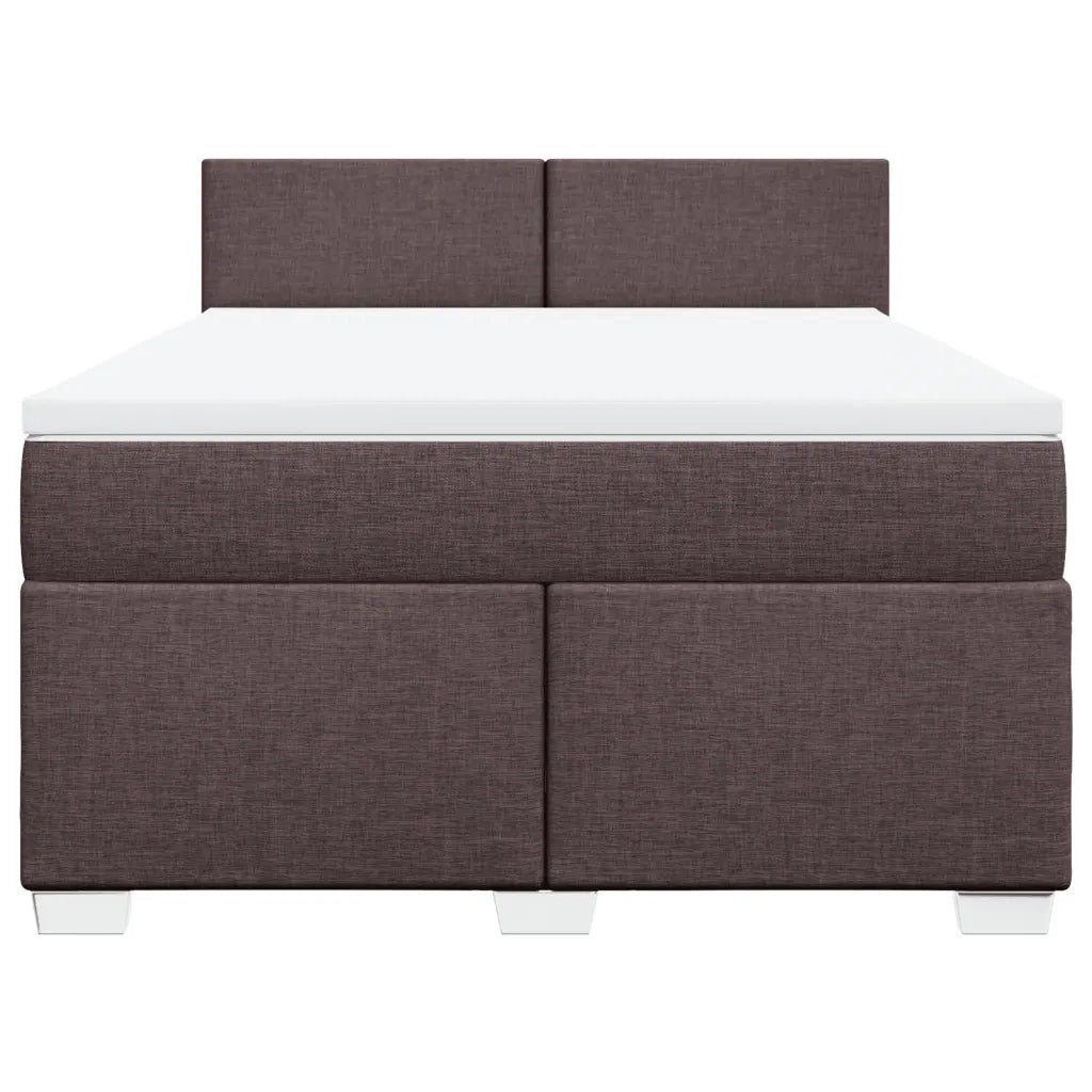 Giroletto a Molle con Materasso Marrone Scuro 160x200cm Tessuto 3288235