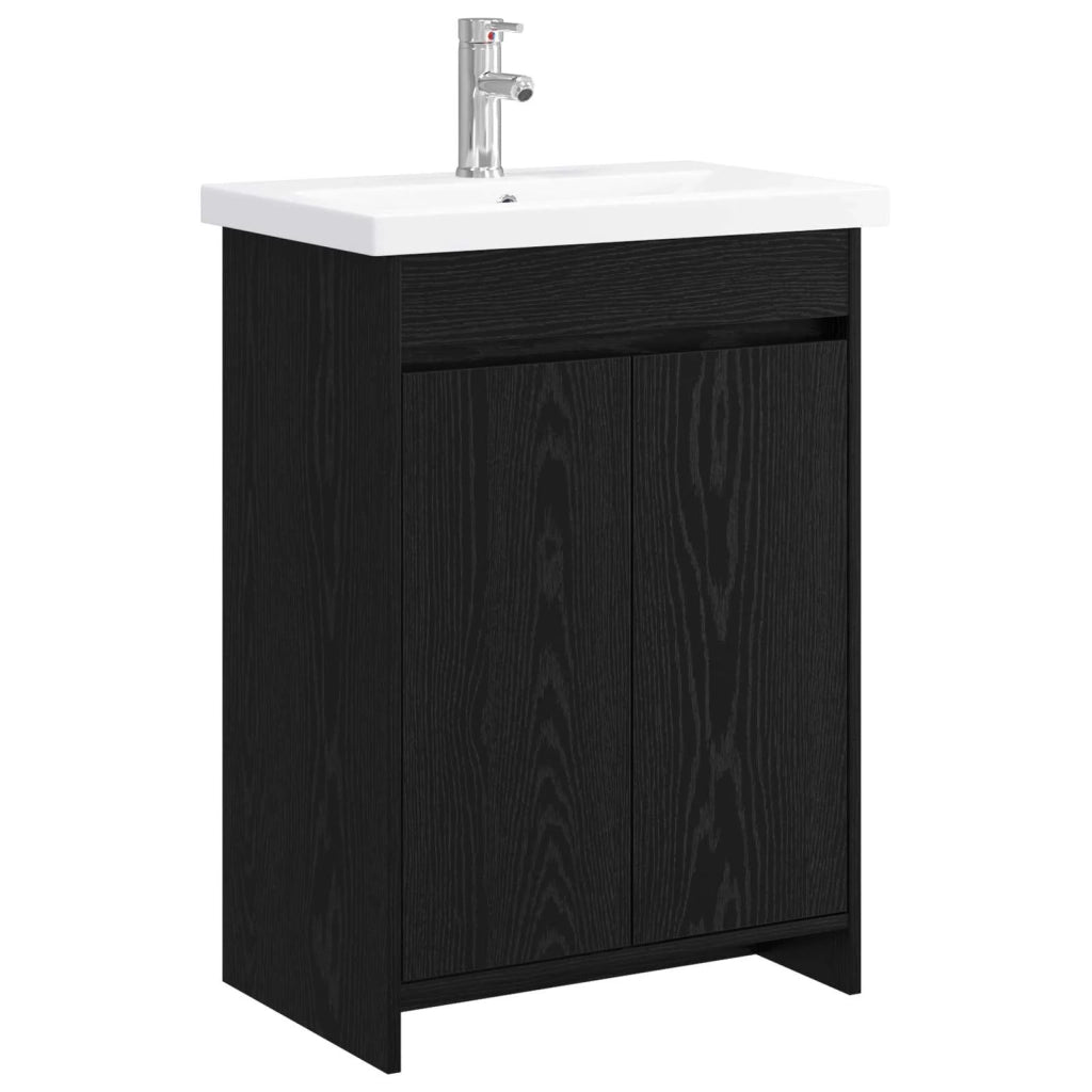 Set di mobili per il bagno Rovere Nero 81 x 40 x 84,5 cm 3404283