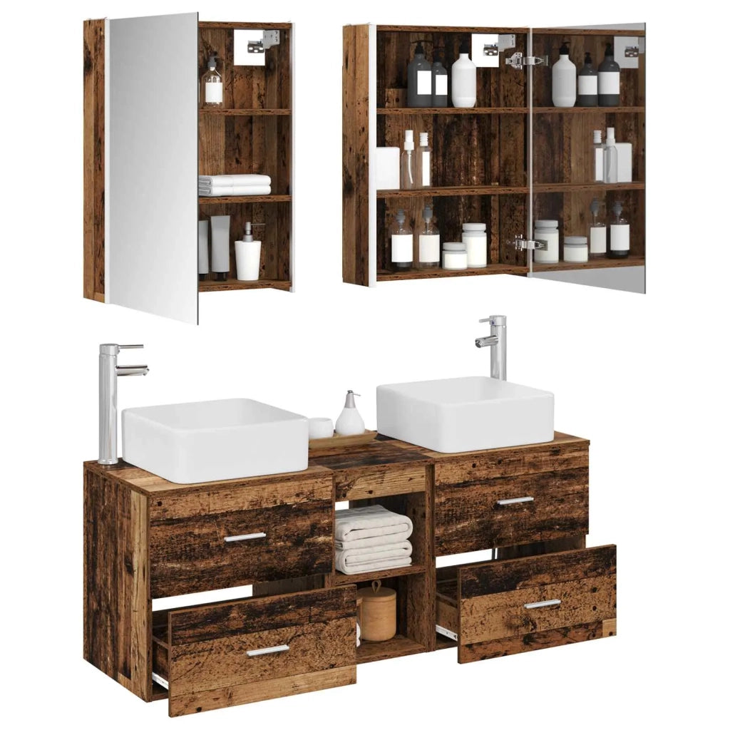 Set di mobili per il bagno 5 pcs Legno antico 3406773