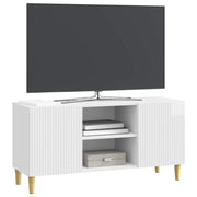 Mobile TV | Armadietto TV | Mobile Porta TV Bianco Lucido 102 x 34,5 x 50 cm Legno ingegnerizzato