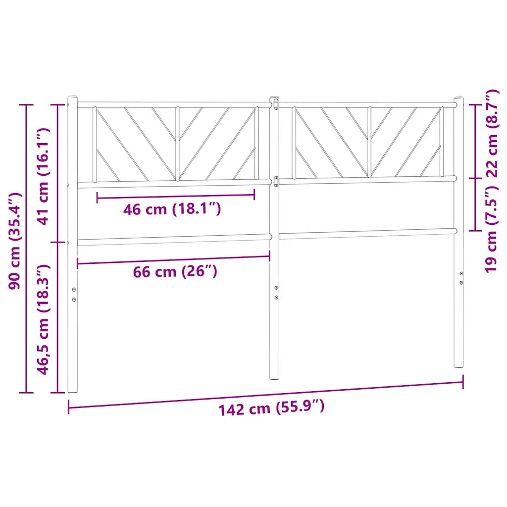 Testiera di Ricambio in Metallo Bianco 135 cm 372260