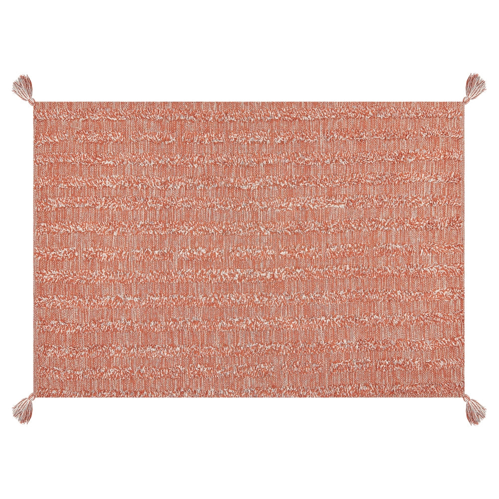 Tappeto in cotone con motivo semplice arancione 140 x 200 cm camera da letto soggiorno