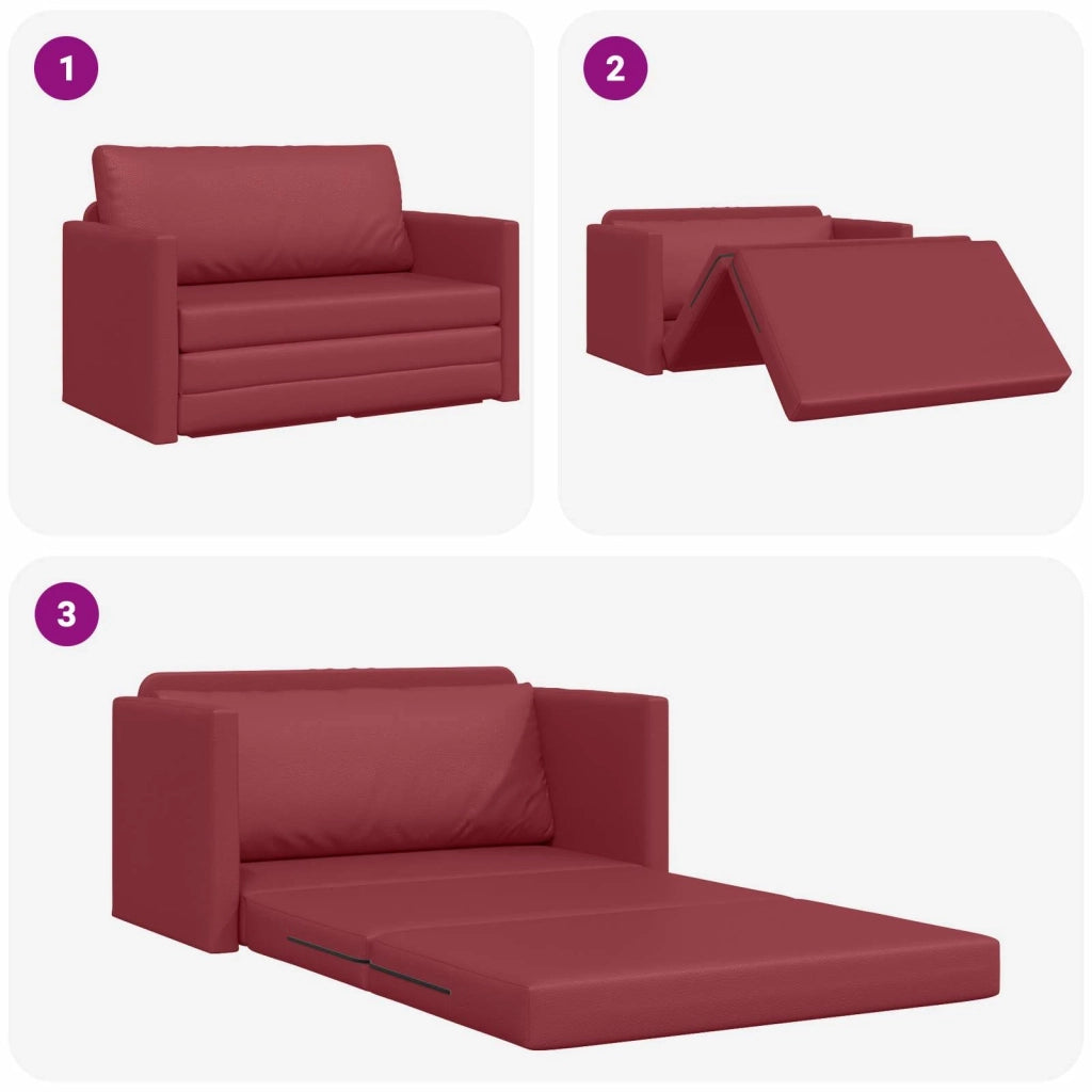Divano letto Rosso Vino 124 x 71 x 78 cm Pelle Artificiale 4106711