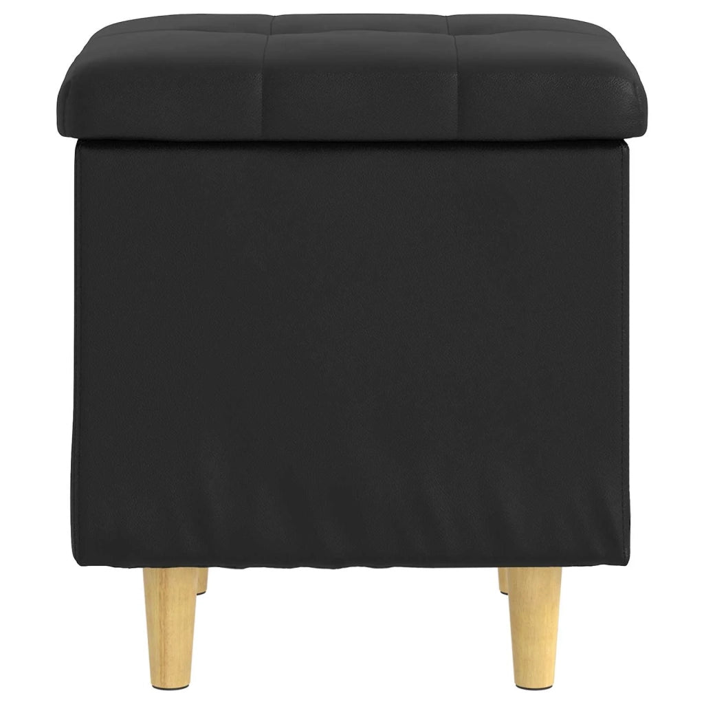 Pouf contenitore Nero 40 x 40 x 45 cm Pelle sintetica