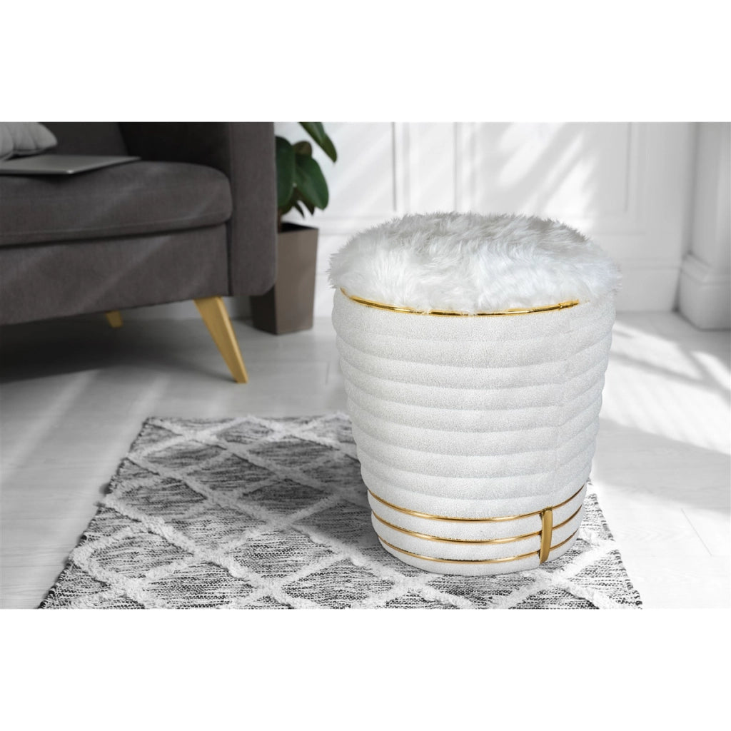 Pouf Doric 310 con trapuntatura e dettagli oro