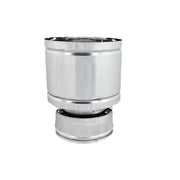 Fumaiolo da 200-250mm terminale tipo botte 4 venti inox aisi 304 base tonda doppia parete